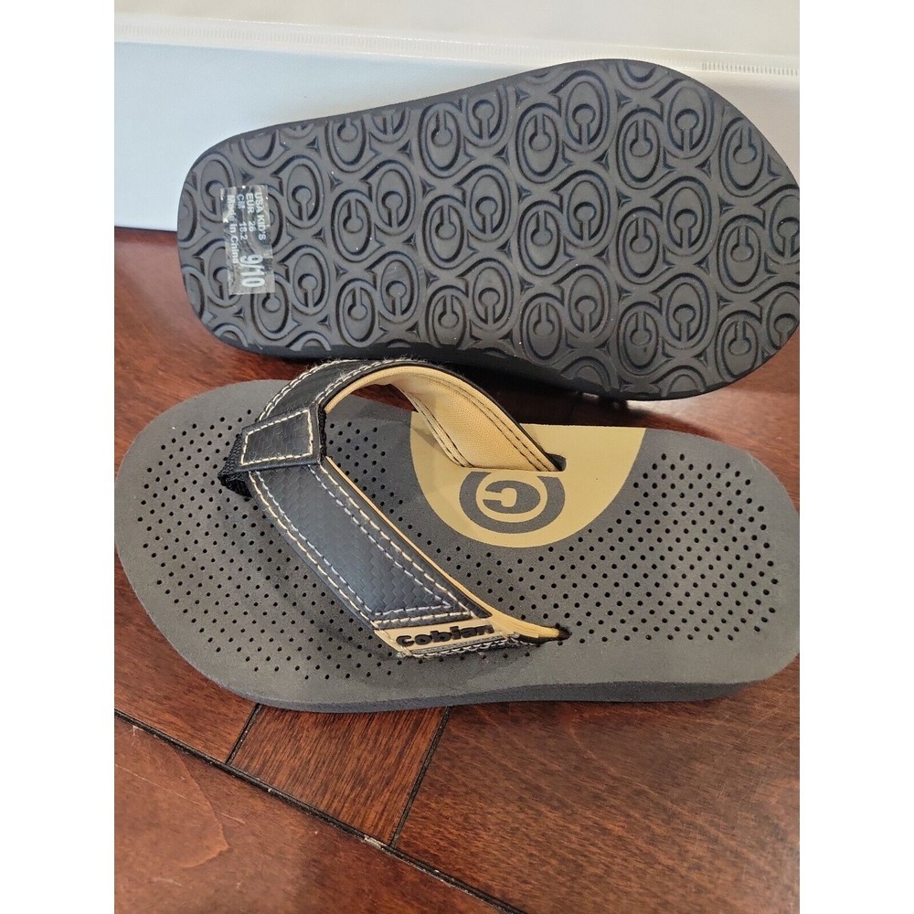 Cobian Child Sz 9/10 Sandal Flip Flop Thong Brown Shoe